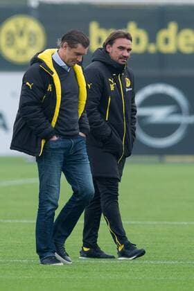 Dortmund, Germany 27.10.2016, Training BV Borussia Dortmund, BVB, Sportdirektor Michael Zorc (BVB) und Trainer U23 Daniel Farke (BVB) ( DeFodi001