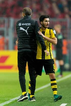 Dortmund, Germany 26.10.2016, DFB-Pokal 2. Runde, BV Borussia Dortmund - 1.FC Union Berlin, Trainer Thomas Tuchel (BVB) und Nuri Sahin (BVB) ( DeFodi001