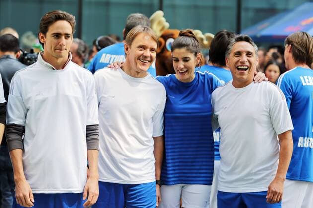 Mexican Grand Prix, Mexico City 27 - 30 October 2016 Esteban Gutierrez (MEX) Haas F1 Team and Adrian Fernandez (MEX) at a charity football match. 26.10.2016. 
