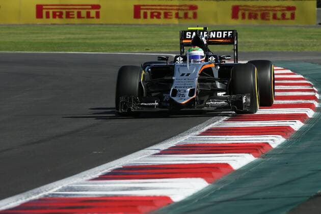 Mexican driver Sergio Perez from Sahara Force India in action during the third free practice of Mexico s Formula One Grand Prix at Hermanos Rodriguez racetrack in Mexico City, Mexico, 29 October 2016. MEXICO S FORMULA ONE GRAND PRIX !ACHTUNG: NUR REDAKTIONELLE NUTZUNG!  MEX 20161029-636133669862945191