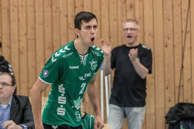 Jubel Filip Gavenda (02-Netzhoppers) 29.10.2016, Volleyball-Bundesliga, Männer