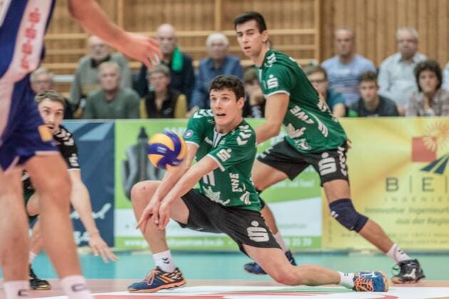 Annahme Theo Timmermann (11-Netzhoppers) 29.10.2016, Volleyball-Bundesliga, Männer