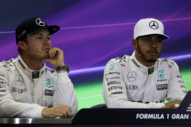 Mexican Grand Prix, Mexico City 27 - 30 October 2016 29.10.2016 - Qualifying, press conference PK Pressekonferenz Nico Rosberg (GER) Mercedes AMG F1 W07 Hybrid and Lewis Hamilton (GBR) Mercedes AMG F1 W07 Hybrid 