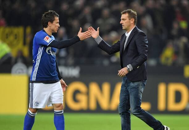 29.10.2016, Fussball GER, 1. Bundesliga Saison 2016 2017, 9. Spieltag, Borussia Dortmund - FC Schalke 04 0:0, Trainer Markus Weinzierl (FC Schalke 04), re., und Yevhen Konoplyanka (Schalke 04)