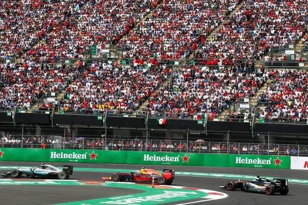 Motorsports: FIA Formula One World Championship WM Weltmeisterschaft 2016, Grand Prix of Mexico, 6 Nico Rosberg (GER, Mercedes AMG Petronas Formula One Team), 33 Max Verstappen (NLD, Scuderia Toro Rosso), 27 Nico Hulkenberg (GER, Sahara Force India F1 Team), xHOCHxZWEIx