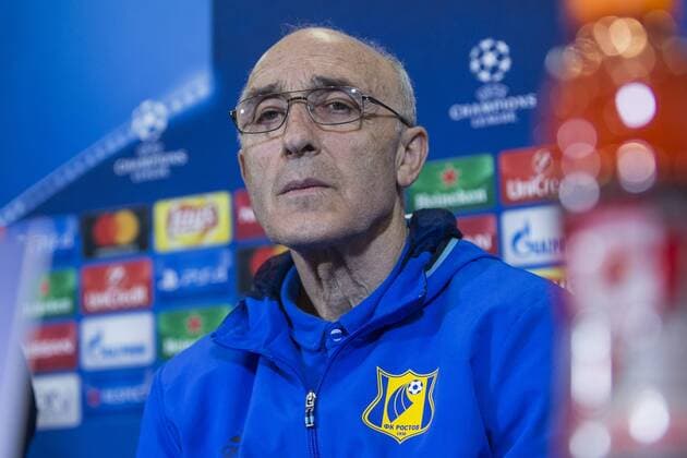 Rostov s Coach Ivan Daniliantz during the press conference PK Pressekonferenz before the match of UEFA Champions League between Atletico de Madrid and FC Rostov, at Vicente Calderon Stadium, Madrid, Spain. October 31, 2016.  (20161031031)