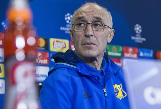 Rostov s Coach Ivan Daniliantz during the press conference PK Pressekonferenz before the match of UEFA Champions League between Atletico de Madrid and FC Rostov, at Vicente Calderon Stadium, Madrid, Spain. October 31, 2016.  (20161031004)
