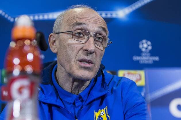 Rostov s Coach Ivan Daniliantz during the press conference PK Pressekonferenz before the match of UEFA Champions League between Atletico de Madrid and FC Rostov, at Vicente Calderon Stadium, Madrid, Spain. October 31, 2016.  (20161031005)