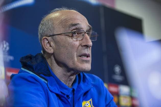 Rostov s Coach Ivan Daniliantz during the press conference PK Pressekonferenz before the match of UEFA Champions League between Atletico de Madrid and FC Rostov, at Vicente Calderon Stadium, Madrid, Spain. October 31, 2016.  (20161031021)