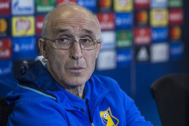 Rostov s Coach Ivan Daniliantz during the press conference PK Pressekonferenz before the match of UEFA Champions League between Atletico de Madrid and FC Rostov, at Vicente Calderon Stadium, Madrid, Spain. October 31, 2016.  (20161031017)