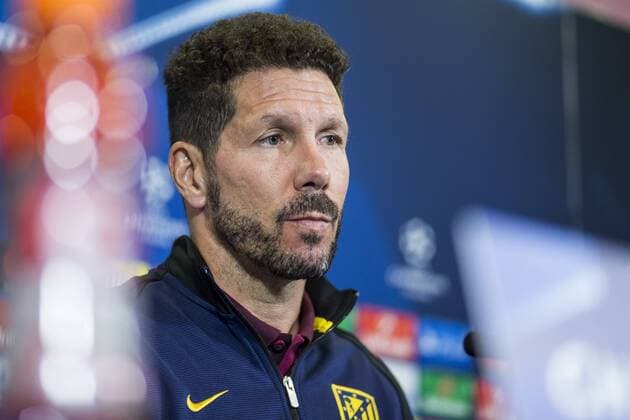 Atletico de Madrid s coach Diego Pablo Cholo Simeone during the press conference PK Pressekonferenz before the match of UEFA Champions League between Atletico de Madrid and FC Rostov, at Vicente Calderon Stadium, Madrid, Spain. October 31, 2016.  (20161031066)