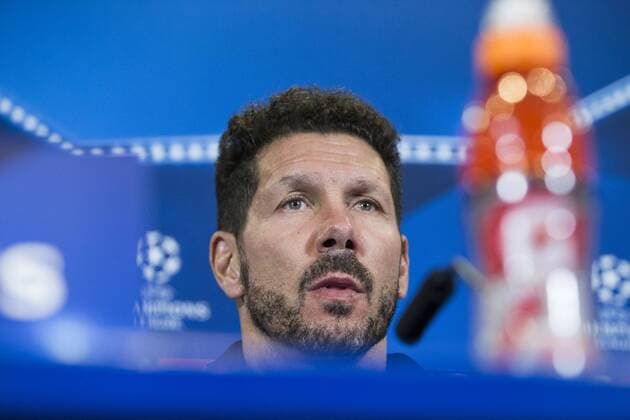 Atletico de Madrid s coach Diego Pablo Cholo Simeone during the press conference PK Pressekonferenz before the match of UEFA Champions League between Atletico de Madrid and FC Rostov, at Vicente Calderon Stadium, Madrid, Spain. October 31, 2016.  (20161031037)