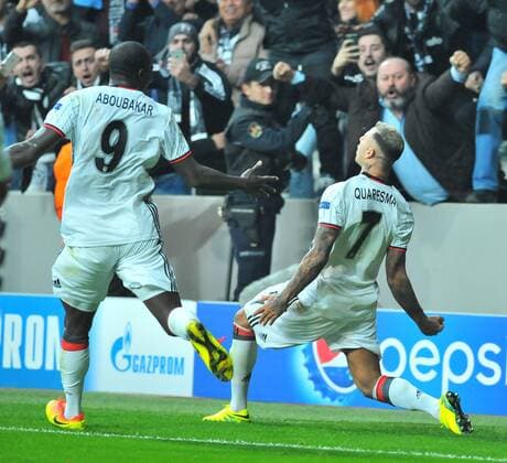 Besiktas Ricardo Quaresma celebrates his goal during a Champions League, group B soccer match, between Napoli and Besiktas at Vodafone Arena in Istanbul, 1st of November, 2016. (  Copyright: AzizxUzunx-xDepoxPhotos 15551939