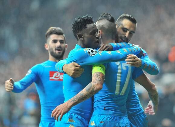 Napoli s Marek Hamsik celebrates his goal during a Champions League, group B soccer match, between Napoli and Besiktas at Vodafone Arena in Istanbul, 1st of November, 2016. (Aziz Uzun - Depo Photos)  15552058