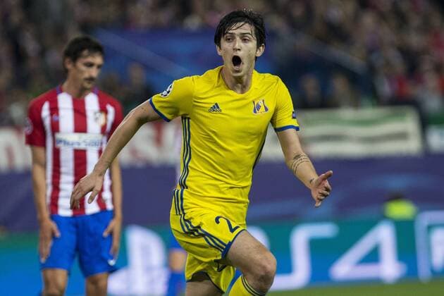 FC Rostov s Sardar Azmoun during the match of UEFA Champions League between Atletico de Madrid and FC Rostov, at Vicente Calderon Stadium, Madrid, Spain. November 01, 2016.  (20161101016)