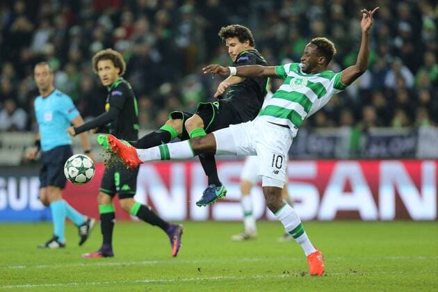 Tobias Strobl ( 5, Borussia Moenchengladbach) mit Moussa Dembele ( 10, Celtic Glasgow) im Zweikampf, Borussia Moenchengladbach vs Celtic Glasgow, UEFA Champions League, 01.11.2016, Moenchengladbach Copyright: xDeutzmann Eibner-Pressefotox EP_CDN