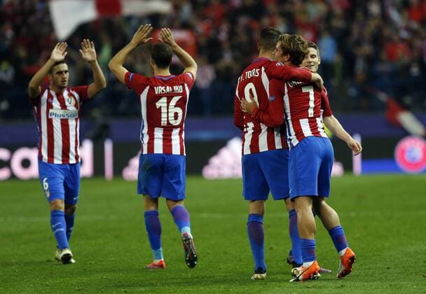 Champions League match played between Atletico Madrid and FK Rostov. In this picture, Atletico players celebrate victory. xPABLOxGARCIAx 