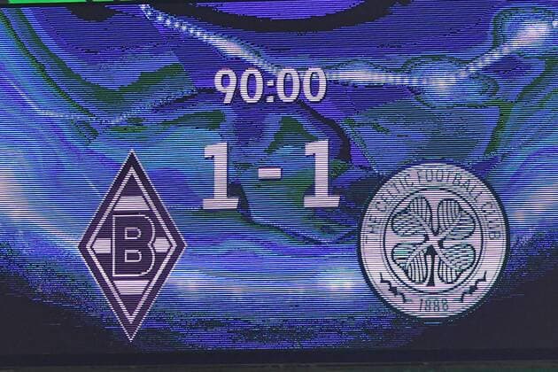 GER, Borussia Mönchengladbach (GER) vs. Celtic Glasgow (SCO) 01.11.2016, Borussia Park , Moenchengladbach , CL, Gruppe C, 4. Spieltag, GER, Borussia Mönchengladbach (GER) vs. Celtic Glasgow (SCO) im Bild: Endstand 1:1 Foto © nordphoto Meuter nordphotox xMeuter