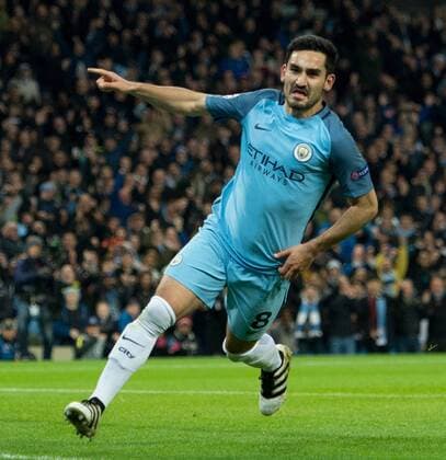 01.11.2016, Etihad Stadium, Manchester, ENG, UEFA CL, Manchester City vs FC Barcelona Barca Gruppe C, im Bild Ilkay Gundogan of Manchester City celebrates after scoring his team s equalising goal to make it 1-1 Ilkay Gundogan of Manchester City celebrates after scoring his team s equalising goal to make it 1-1 during the UEFA Champions League group C match between Manchester City and FC Barcelona at the Etihad Stadium in Manchester, Great Britain on 2016 11 01. Manchester  EP_fil  