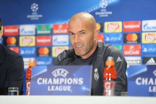 Real Madrid in Warsaw Zinedine Zidane at a press conference PK Pressekonferenz before Champion League match Real Madrid vs Legia Warszawa on November 1, 2016 in Warsaw, Poland.  EN_01231249_0019