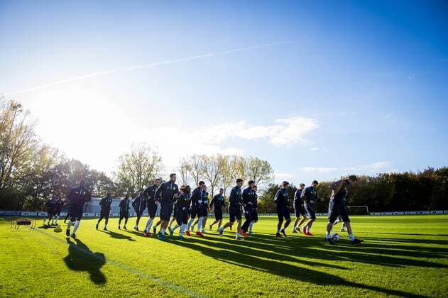 Illustration picture taken during a training session of Belgian soccer team KAA Gent, Wednesday 02 November 2016, in Gent. Tomorrow Gent is playing Ukrainian club FC Shakhtar Donetsk in the fourth match of the group stage of the Europa League competition, in Group H. JASPERxJACOBS  x04970789x