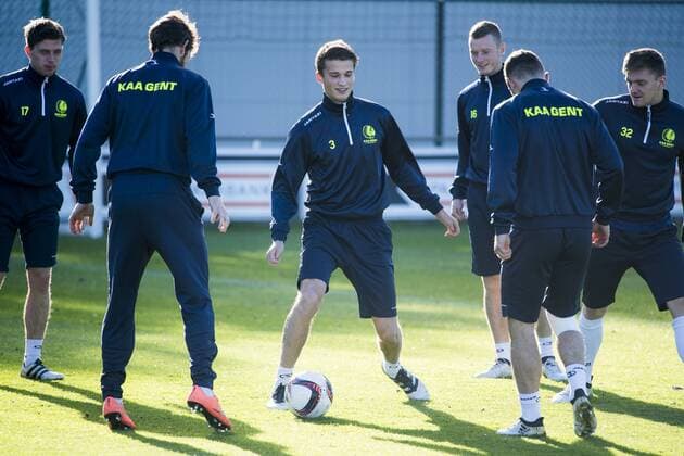 Gent s Lucas Schoofs pictured during a training session of Belgian soccer team KAA Gent, Wednesday 02 November 2016, in Gent. Tomorrow Gent is playing Ukrainian club FC Shakhtar Donetsk in the fourth match of the group stage of the Europa League competition, in Group H. JASPERxJACOBS  x04970795x