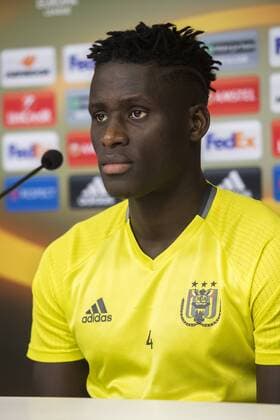 Anderlecht s Kara Mbodji pictured during a press conference PK Pressekonferenz of Belgian first league soccer team RSC Anderlecht, Wednesday 02 November 2016. Tomorrow Anderlecht is playing the fourth game of the group stage of the Europa League competition against German club 1. FSV Mainz 05, in the group C. LAURIExDIEFFEMBACQ  x04970998x