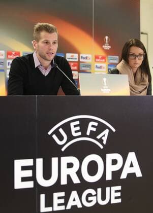 SOCCER - EL, A.Wien vs Roma, preview VIENNA,AUSTRIA,02.NOV.16 - SOCCER - UEFA Europa League, group stage, FK Austria Wien vs AS Roma, preview, press conference PK Pressekonferenz of A.Wien. Image shows Alexander Gruenwald (A.Wien). GEPAxpictures xChristianxOrt