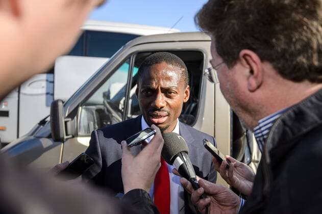 Standard s Eyong Enoh pictured during the arrival of Belgian first league soccer team Standard de Liege at the airport in Athens, Greece, Wednesday 02 November 2016. Tomorrow Standard is playing the fourth game of the group stage of the Europa League competition against Greek club Panathinaikos F.C., in Group G. NICOLASxLAMBERT  x04971082x