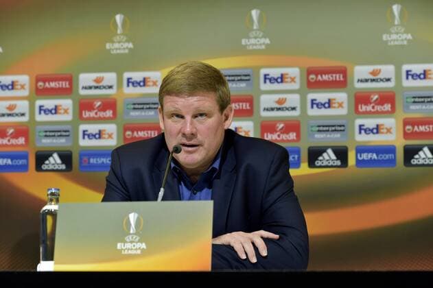 Hein Vanhaezebrouck FOOTBALL : Conference de presse La Gantoise - Ligue Europa - 02 11 2016 Photonews Panoramic 