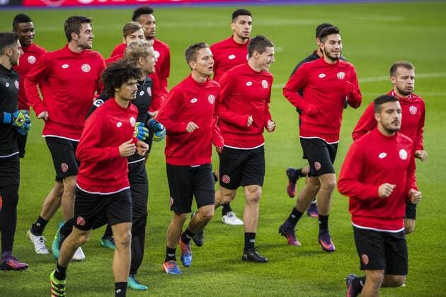 Illustration picture shows a training session of German soccer club 1. FSV Mainz 05, Wednesday 02 November 2016 in Brussels. Tomorrow Mainz is playing the fourth game of the group stage of the Europa League competition against Belgian team RSC Anderlecht, in the group C. LAURIExDIEFFEMBACQ  x04971216x