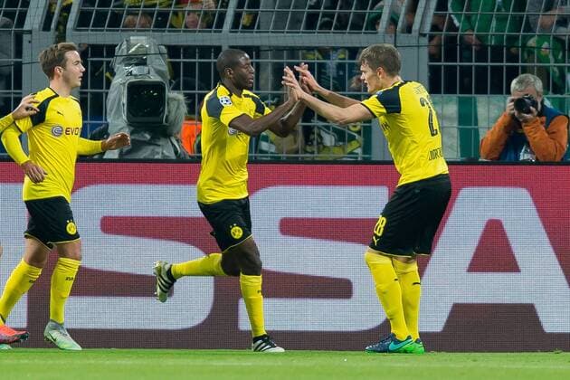 Dortmund, Germany 02.11.2016, UEFA Champions League - 2016 17 Season, Group F - Matchday 4, BV Borussia Dortmund - Sporting Lissabon, torjubel um nach dem treffer zum 1:0 durch Adrian Ramos (BVB) ( DeFodi001