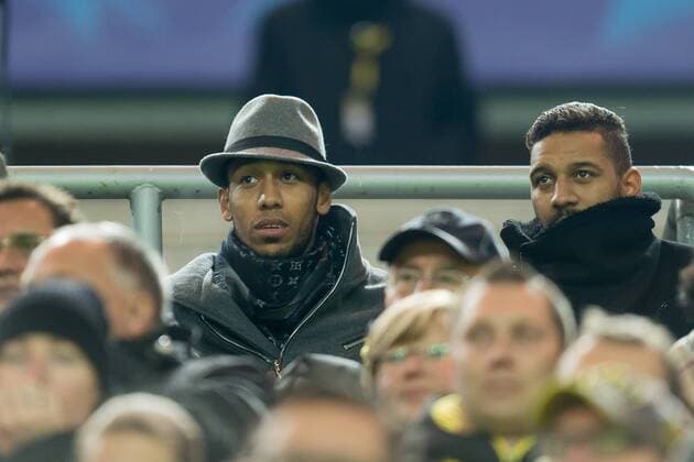 Dortmund, Germany 02.11.2016, UEFA Champions League - 2016 17 Season, Group F - Matchday 4, BV Borussia Dortmund - Sporting Lissabon, Pierre-Emerick Aubameyang (BVB) auf der Tribuene ( DeFodi001