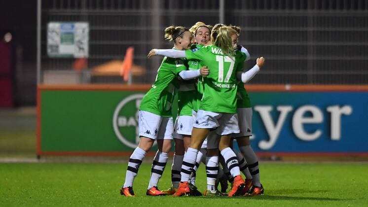 Jubel, Freuen, celebrate, happy, cheer , Goal Celebration Borussia Mönchengladbach zum 0:1, Allianz Frauen-Bundesliga : Bayer 04 Leverkusen - Borussia Mönchengladbach, xmkx