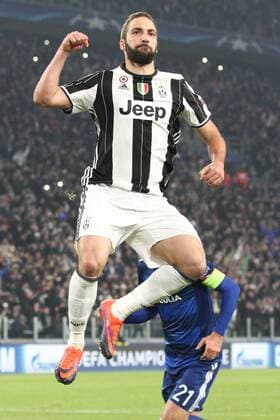 November 2, 2016 - Turin, Italy - Juventus forward Gonzalo Higuain (9) celebrates after scoring his goal during the Uefa Champions League group stage football match n.4 JUVENTUS - LYON on 02 11 2016 at the Juventus Stadium in Turin, Italy. Copyright 2016 Juventus v Olympique Lyonnais - UEFA Champions League  - ZUMAn230 20161102_zaa_n230_317