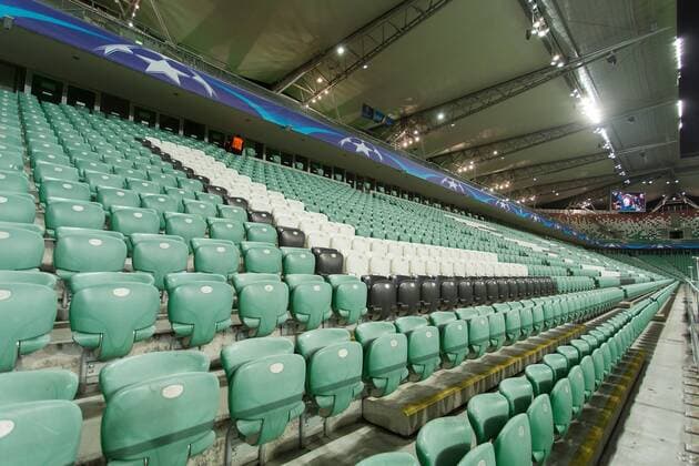 Fußball, CL, Legia Warschau - Real Madrid Fußball Champions League 2016 2017 Legia Warschau - Real Madrid LAZIENKOWSKA 3, PUSTY STADION , EMPTY STADIUM , PUSTE TRYBUNY , BRAK KIBICOW , WITHOUT SUPPORTERS  161102DAK005