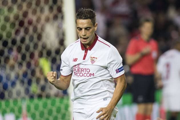 November 2, 2016 - Seville, Spain - Wissan Ben Yedder of Sevilla celebrates after scoring 4-0 during the UEFA Champions League Group H soccer match between Sevilla FC and GNK Dinamo Zagreb at Estadio Ramon Sanchez Pizjuan Soccer 2016 - Sevilla FC vs GNK Dinamo Zagreb - ZUMAa142 20161102_zap_a142_038