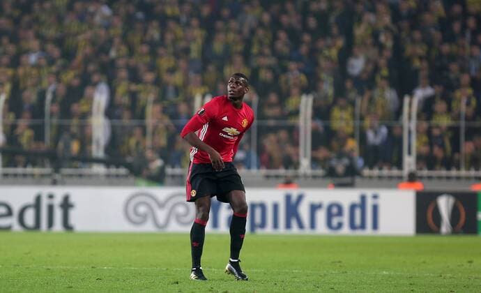 Manchester United ManU s Paul Pogba injured during a UEFA European League, group A soccer match, between Fenerbahce and Manchester United at Fenerbahce Ulker Arena in Istanbul, 3rd of November, 2016. (Tolga Adanali - Depo Photos)  15552957