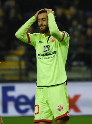 03.11.2016, xjhx, Fussball UEFA Europa League, RSC Anderlecht - FSV Mainz 05, emspor, v.l. Yunus Malli (FSV Mainz 05) enttaeuscht, enttaeuscht schauend, dissapointed Anderlecht