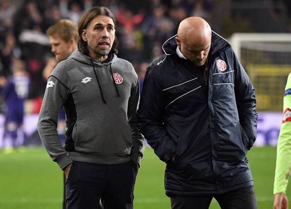 03.11.2016, xjhx, Fussball UEFA Europa League, RSC Anderlecht - FSV Mainz 05, emspor, v.l. Trainer Martin Schmidt (FSV Mainz 05), Manager Sportlicher Leiter Rouven Schroeder (FSV Mainz 05) Anderlecht