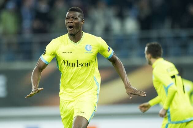 Gent s Kalifa Coulibaly celebrates after scoring during a soccer game between Belgian team KAA Gent and Ukrainian club FC Shakhtar Donetsk, in Gent Thursday 03 November 2016, the fourth match of the group stage of the Europa League competition in Group H. JASPERxJACOBS  x04971906x