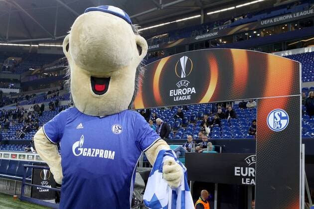 03.11.2016 - Das Schalke Maskottchen Erwin beim Europa League Gruppenspiel (Saison 2016 17) FC Schalke 04 - FK Krasnodar.