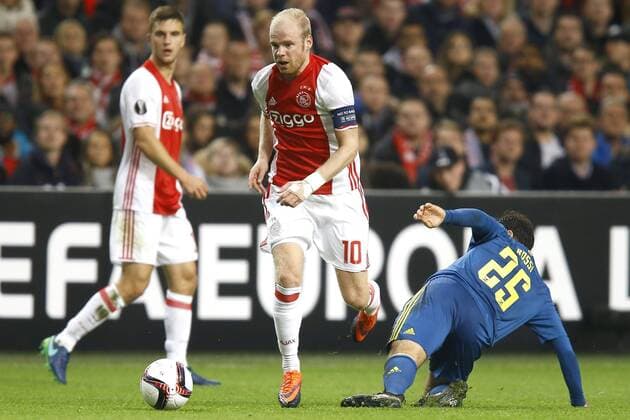 (l-r) Joel Veltman of Ajax Amsterdam, Davy Klaassen of Ajax Amsterdam, Giuseppe Rossi of Celta de Vigoduring the UEFA Europa League group G match between Ajax Amsterdam and Celta de Vigo at the Amsterdam Arena on November 3, 2016 in Amsterdam, The Netherlands Ajax v Celta de Vigo UEFA Europa League 2016 2017 xVIxxIVx 6516965