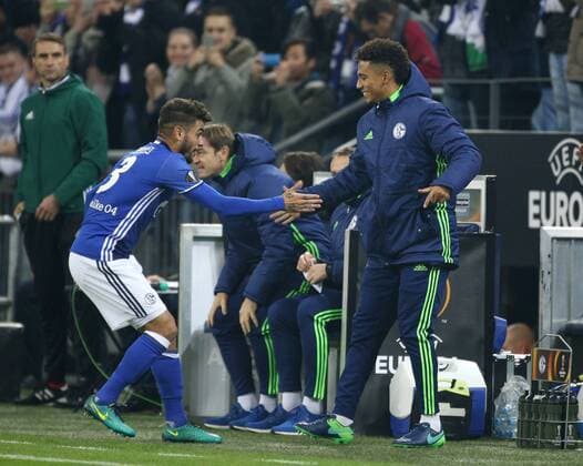 03.11.2016, Fussball UEFA Europa League, 2016 17, 4. Spieltag, FC Schalke 04 - FK Krasnodar, ubel Junior Caicara (Schalke 04), li., und Thilo Kehrer (Schalke 04)