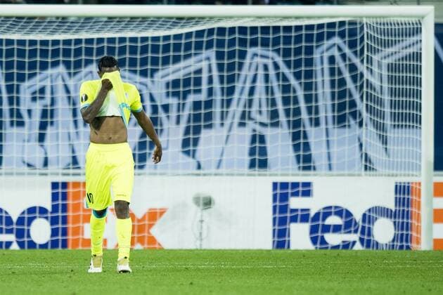 Gent s Renato Neto show defeat during a soccer game between Belgian team KAA Gent and Ukrainian club FC Shakhtar Donetsk, in Gent Thursday 03 November 2016, the fourth match of the group stage of the Europa League competition in Group H. JASPERxJACOBS  x04972009x