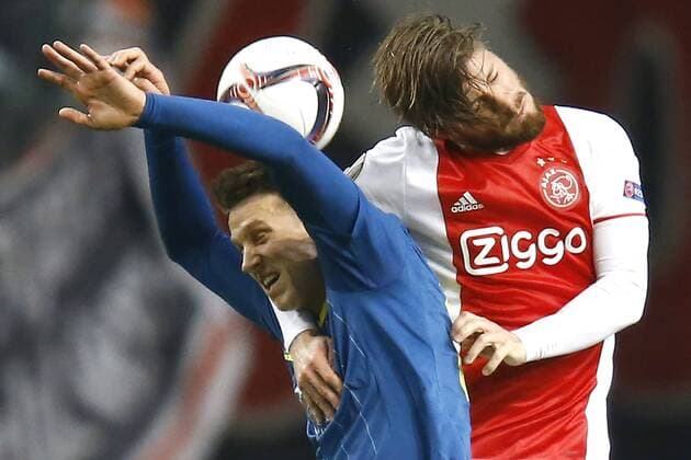 (l-r) Josep Sene of Celta de Vigo, Lasse Schone of Ajax Amsterdamduring the UEFA Europa League group G match between Ajax Amsterdam and Celta de Vigo at the Amsterdam Arena on November 3, 2016 in Amsterdam, The Netherlands Ajax v Celta de Vigo UEFA Europa League 2016 2017 xVIxxIVx 6517321