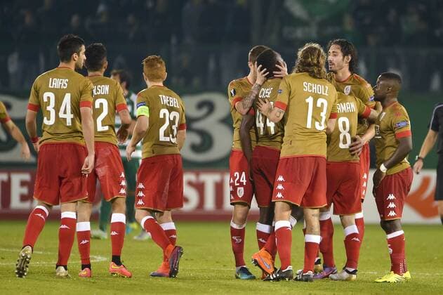 Standard s Ibrahima Cisse celebrate after scoring during a soccer game between Greek club Panathinaikos F.C. and Belgian team Standard de Liege in Athens, Greece, Thursday 03 November 2016, the fourth game of the group stage of the Europa League competition in Group G. NICOLASxLAMBERT  x04972051x