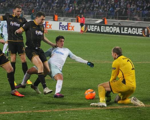 Russian Federation. St. Petersburg. UEFA Europa League. Zenith - Dundalk. Football. Player of football club Zenit Victor Juliano. MaksimxKonstantinov 