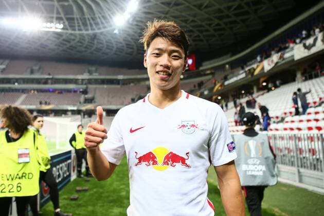 SOCCER - EL, Nice vs RBS NICE,FRANCE,03.NOV.16 - SOCCER - UEFA Europa League, group stage, OGC Nice vs Red Bull Salzburg. Image shows Hee Chan Hwang (RBS). GEPAxpictures xFelixxRoittner