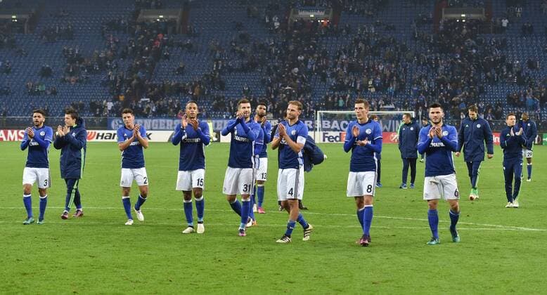 03.11.2016, Fussball UEFA Europa League, 2016 17, 4. Spieltag, FC Schalke 04 - FK Krasnodar, chalkes Spieler feiern den Sieg